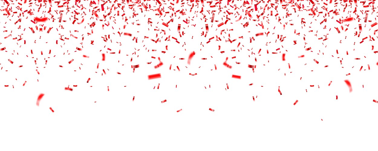 christmas valentines day red confetti on white vector image vector image