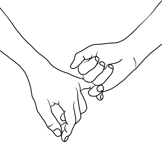 Pinky Promise Line Art Vector Image