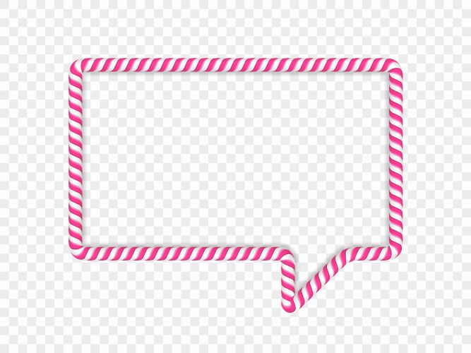 Christmas candy cane rectangle frame with red Vector Image