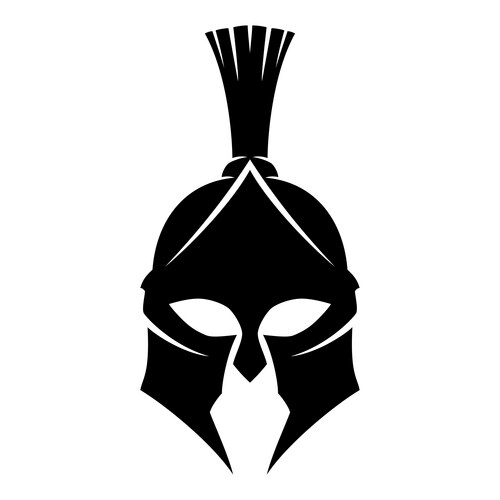 Black spartan helmet Vector Image