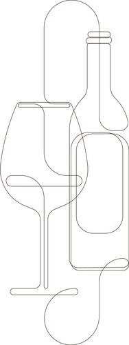 Continuous single line drawing a bottle wine Vector Image