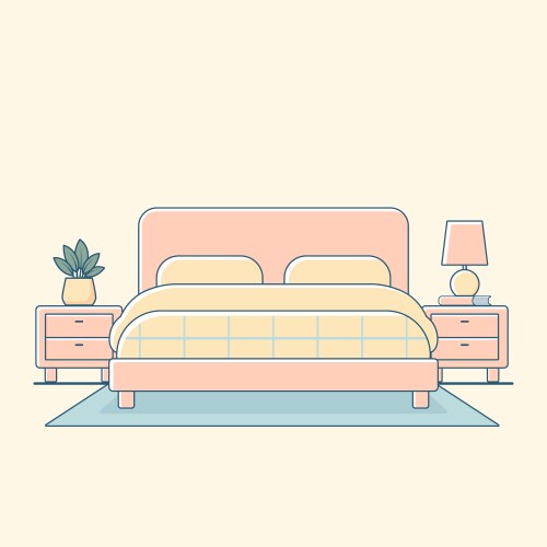 Flat of minimal bedroom interior vector image