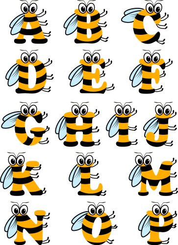 Funny bee cartoon Royalty Free Vector Image VectorStock