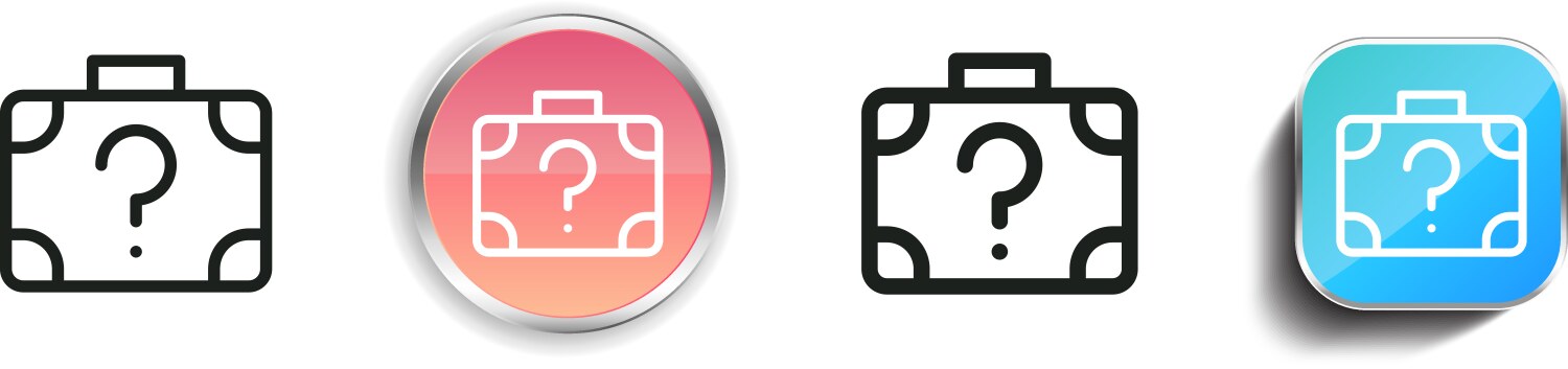 Lost icon thin linear regular and button style vector image