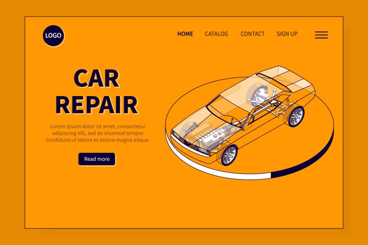 car repair landing page vector image