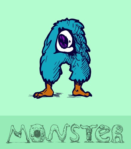 Monster font Royalty Free Vector Image - VectorStock