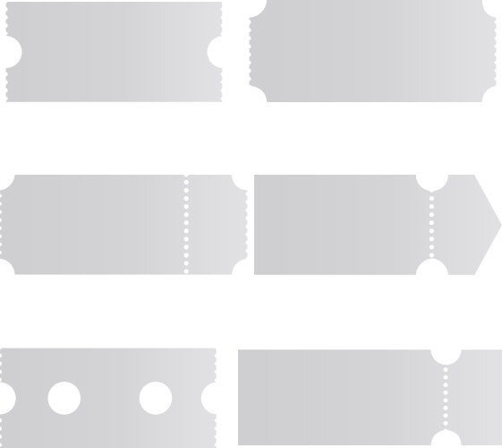Blank ticket mockup white tickets with barcodes Vector Image
