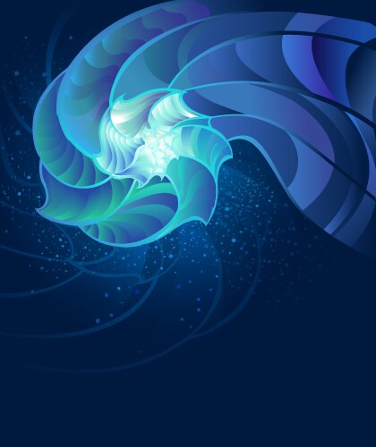 Precious blue seashell Royalty Free Vector Image