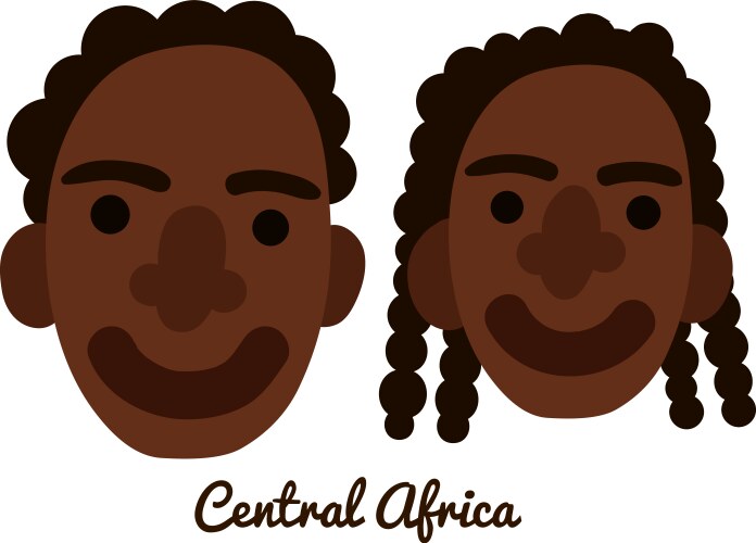 human faces from central africa vector image