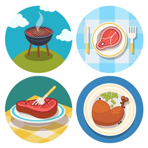 Salmon fish meat slice and vegetables Royalty Free Vector