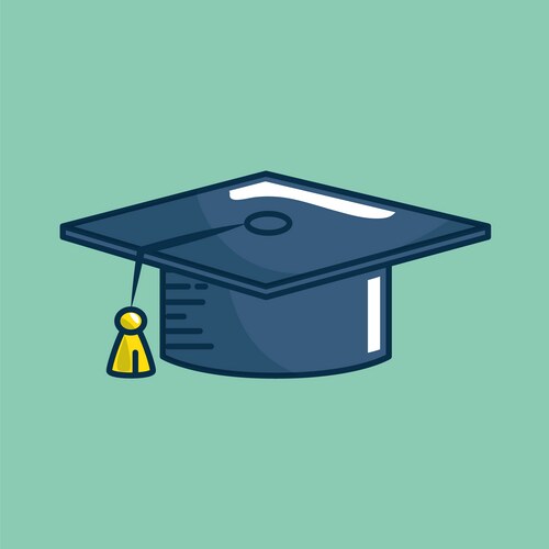 Handmade Graduation Hat Sketch Vector Image
