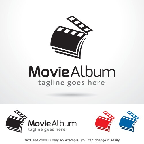 movie album logo template vector image