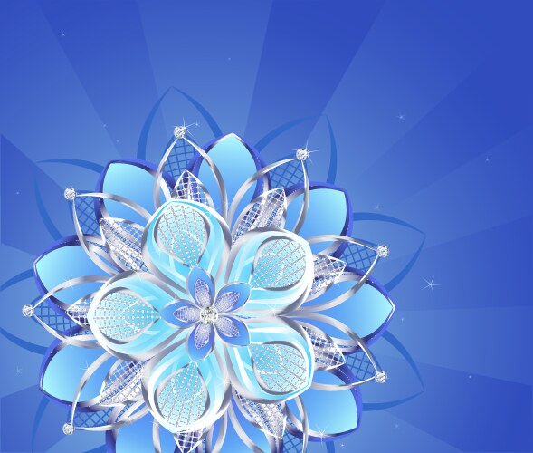 Abstract silver flower vector image