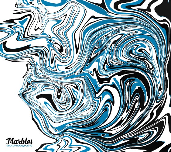 Black blue and white marble style abstract vector image