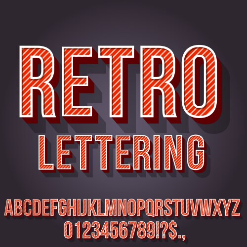 Retro vintage font vector image