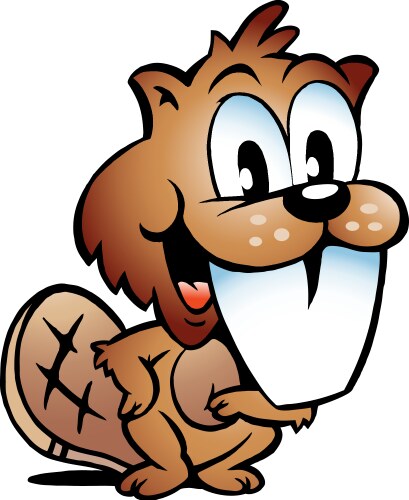 Cheerful Beaver Cartoon Vector Image