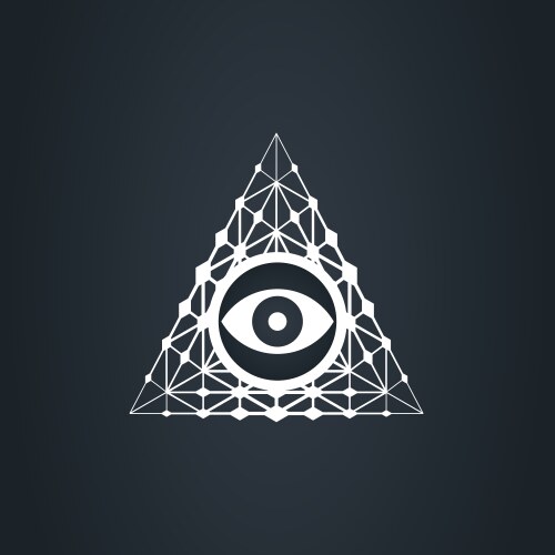 Eye in techno pyramid big brothers Vector Image