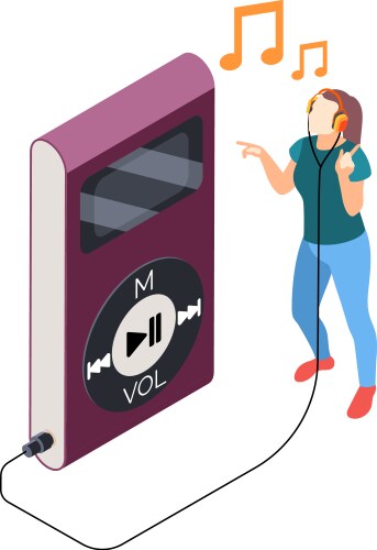 Realistic mp3 music player gadget Royalty Free Vector Image