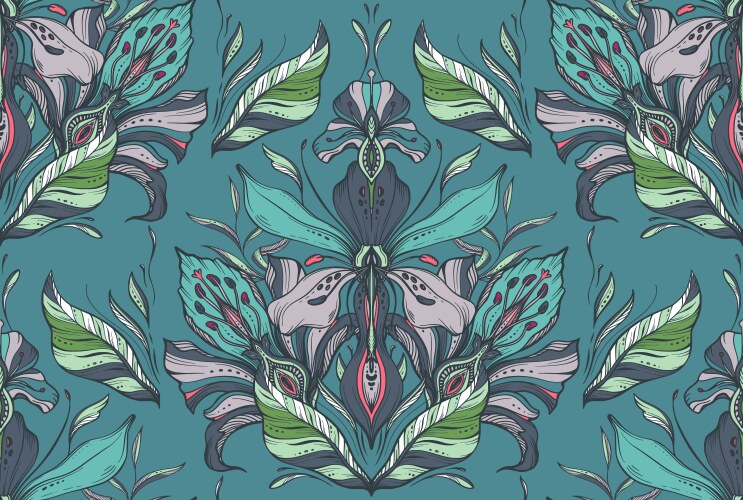 beautiful seamless pattern with hand drawn vector image