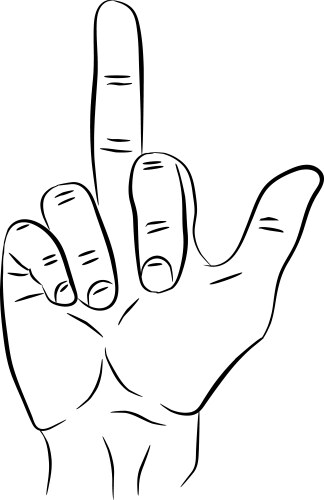 Middle finger hand drawn sign pencil Vector Image