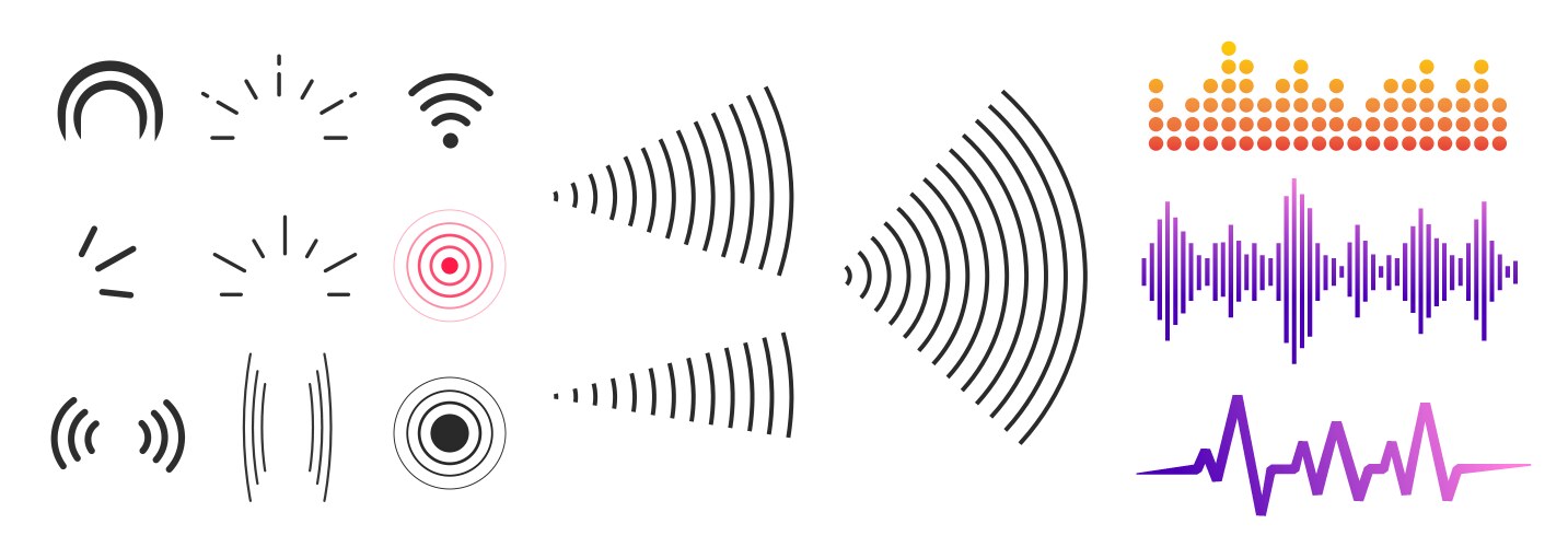 signal radio waves icon wireless tech radar vector