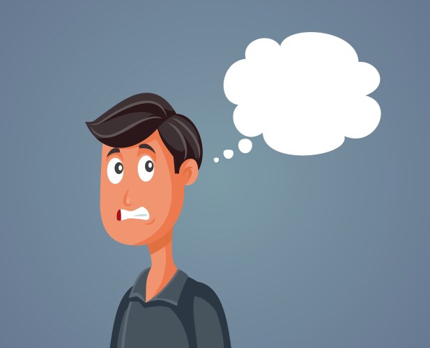 Nervous sweaty man with flushed face pinup Vector Image