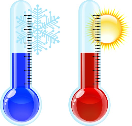 thermometer hot and cold icon vector image