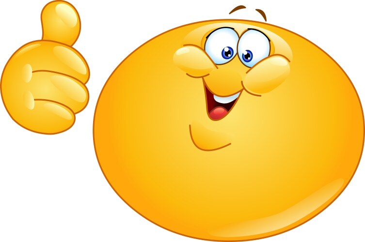 fat emoticon with thumb up vector image