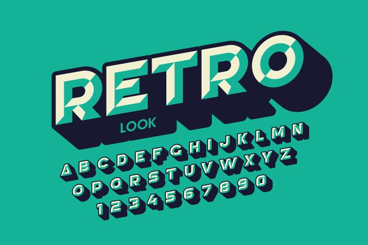 Retro style font design vector image