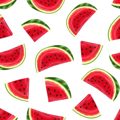 Watermelon pattern with seeds Royalty Free Vector Image