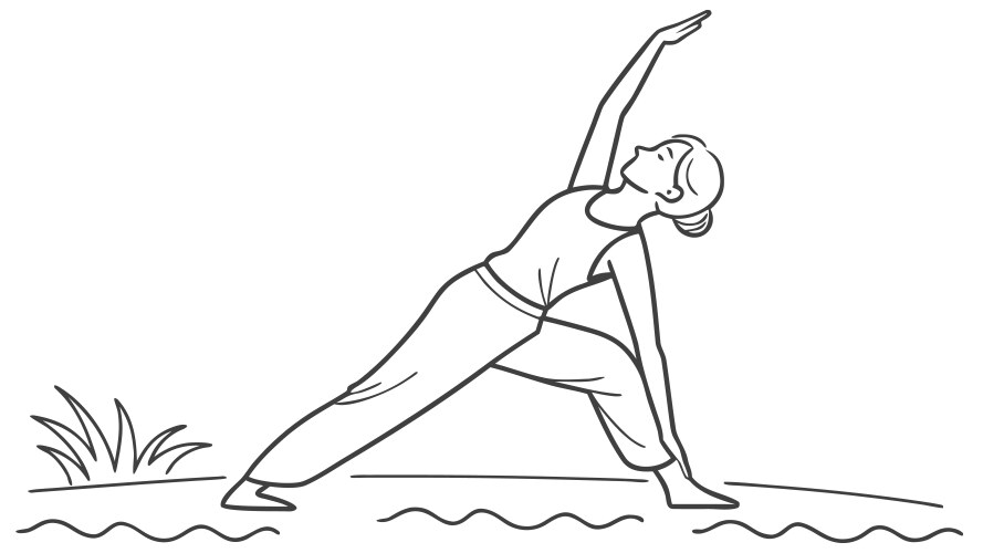 Woman in Warrior II Yoga Pose Vector Image