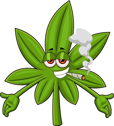 Funny marijuana leaf cartoon character Vector Image