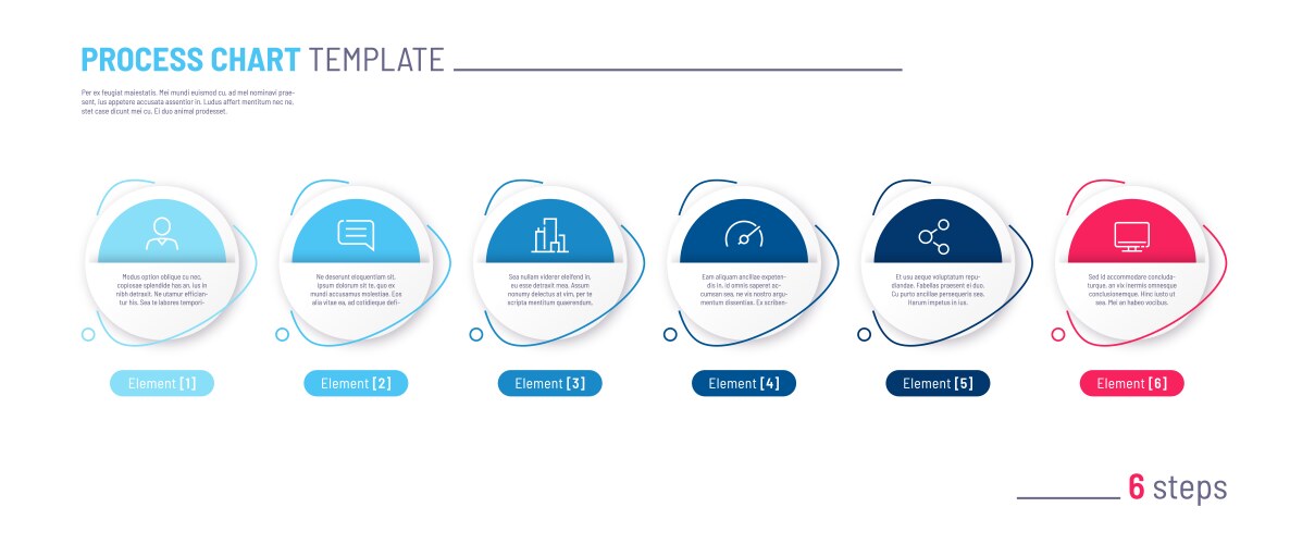 Infographic process chart template six vector image