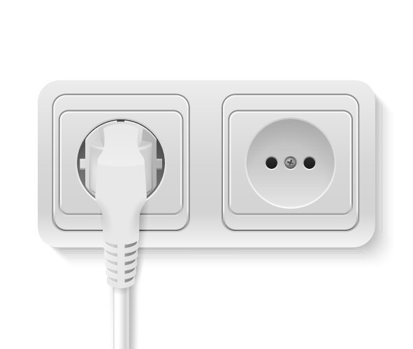 Power plug and socket for connecting electric Vector Image