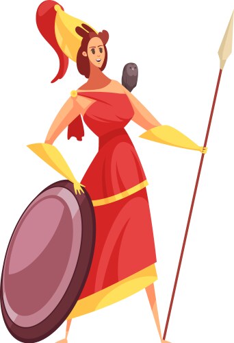 Athena greek god composition vector image