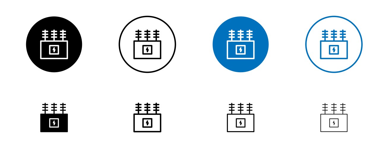 Transformer icon set power substation electric Vector Image