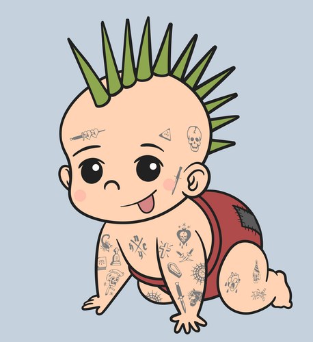 パンキーな赤ちゃんの絵 Baby punk Vector Images & Graphics for Commercial Use | VectorStock