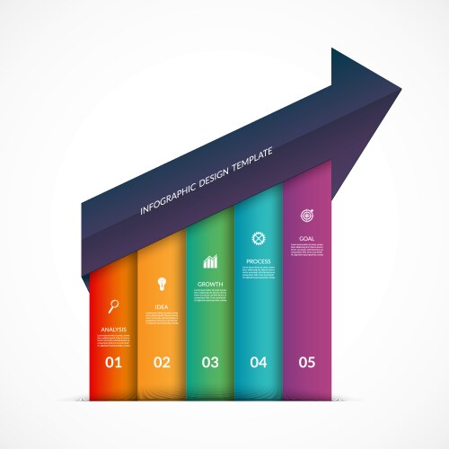 Arrow business infographic template Royalty Free Vector