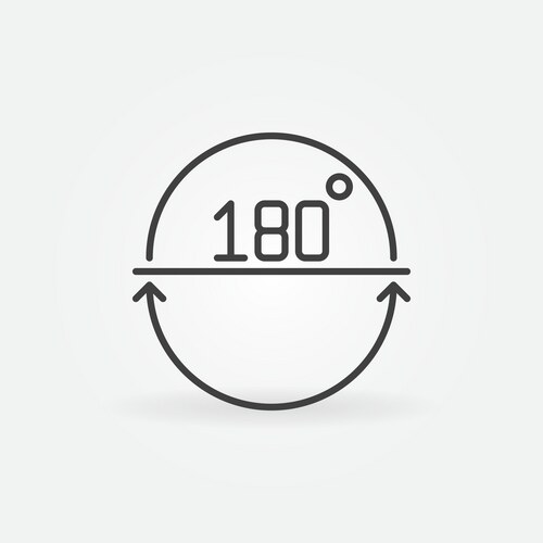 180 Degree Angle Icon Vector Image
