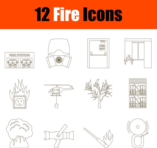 Fireguard icon set Royalty Free Vector Image - VectorStock