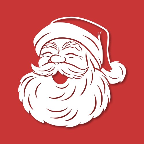 Cute funny smiling peeking santa claus head vector image