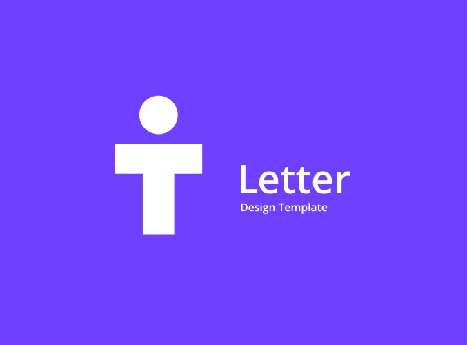 letter t with person logo icon design template vector image