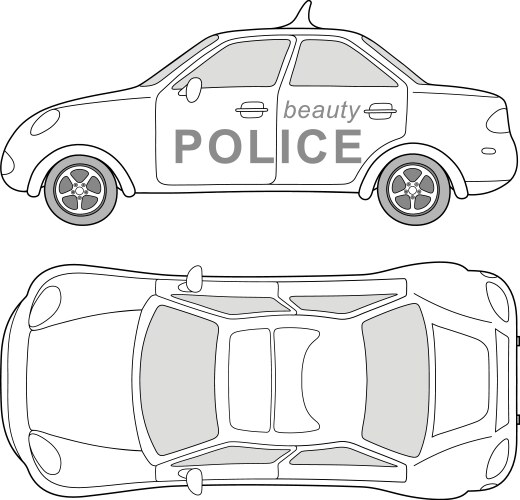 Police Car Outline Vector Image