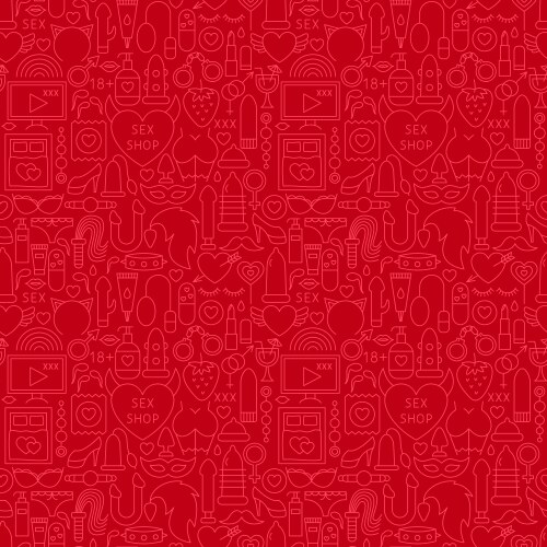 Sex toys line seamless pattern vector image