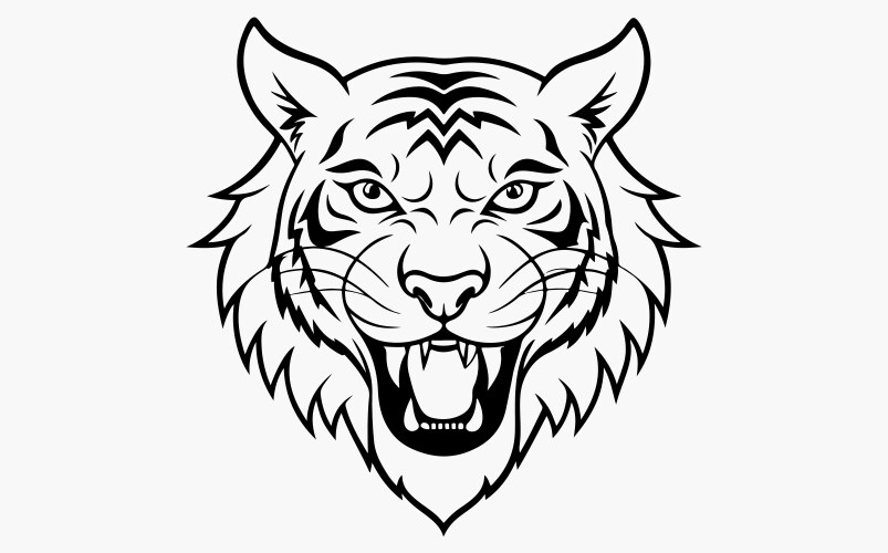 Tiger line art Vector Image
