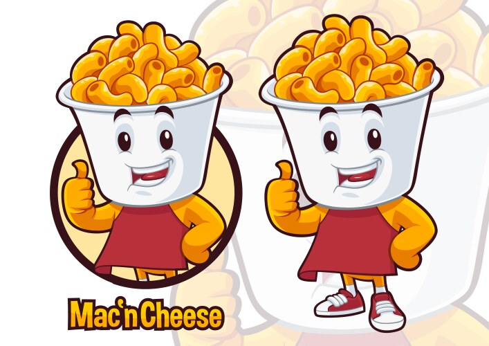 Mac n cheese mascot design vector image