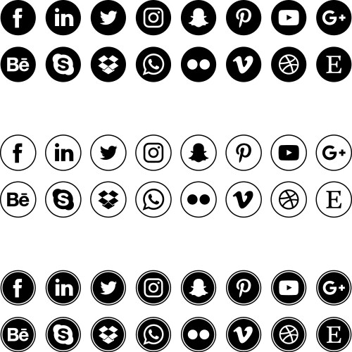 Social Media Icons Collection vector image