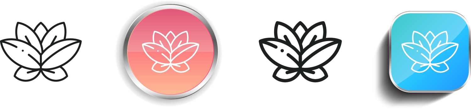 Lotus icon thin linear regular and button style vector image