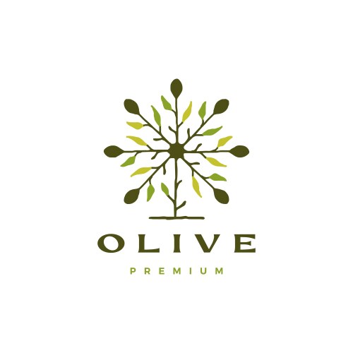 Olive tree branch logo icon Royalty Free Vector Image