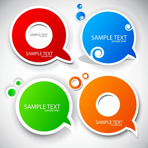 Colorful paper bubble for speech Royalty Free Vector Image